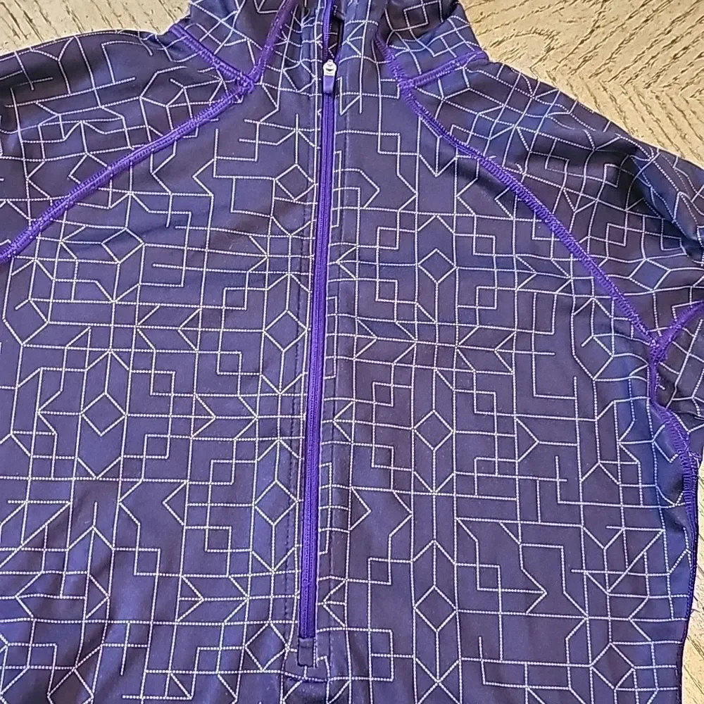 Purple geo long sleeve pullover Nike size S
